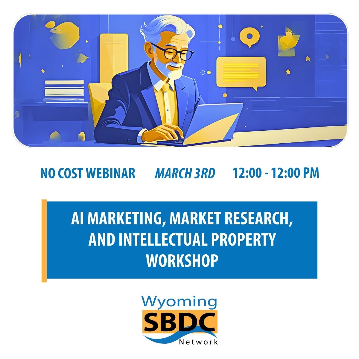 man typing on computer, no cost webinar march 3rd