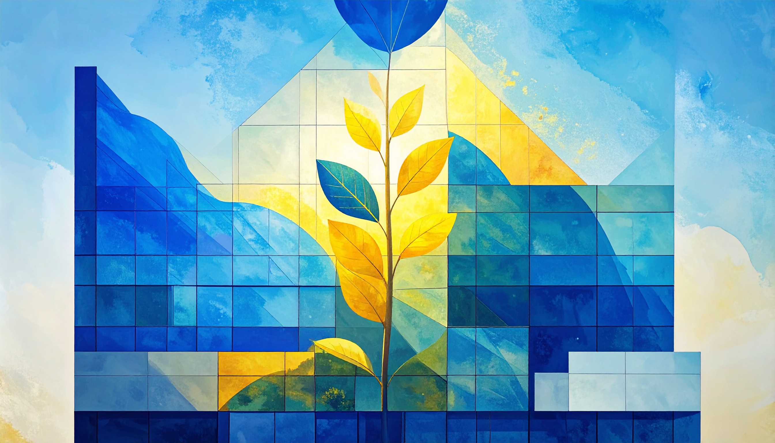 plant growing towards sun