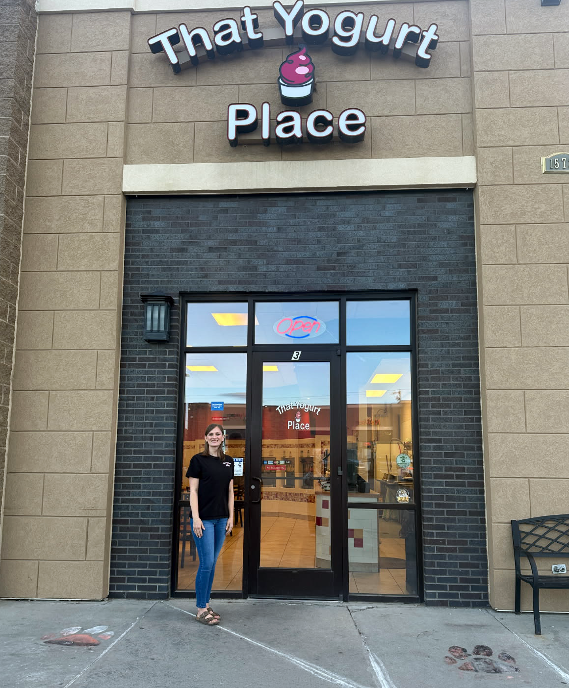 that yogurt place storefront with sally