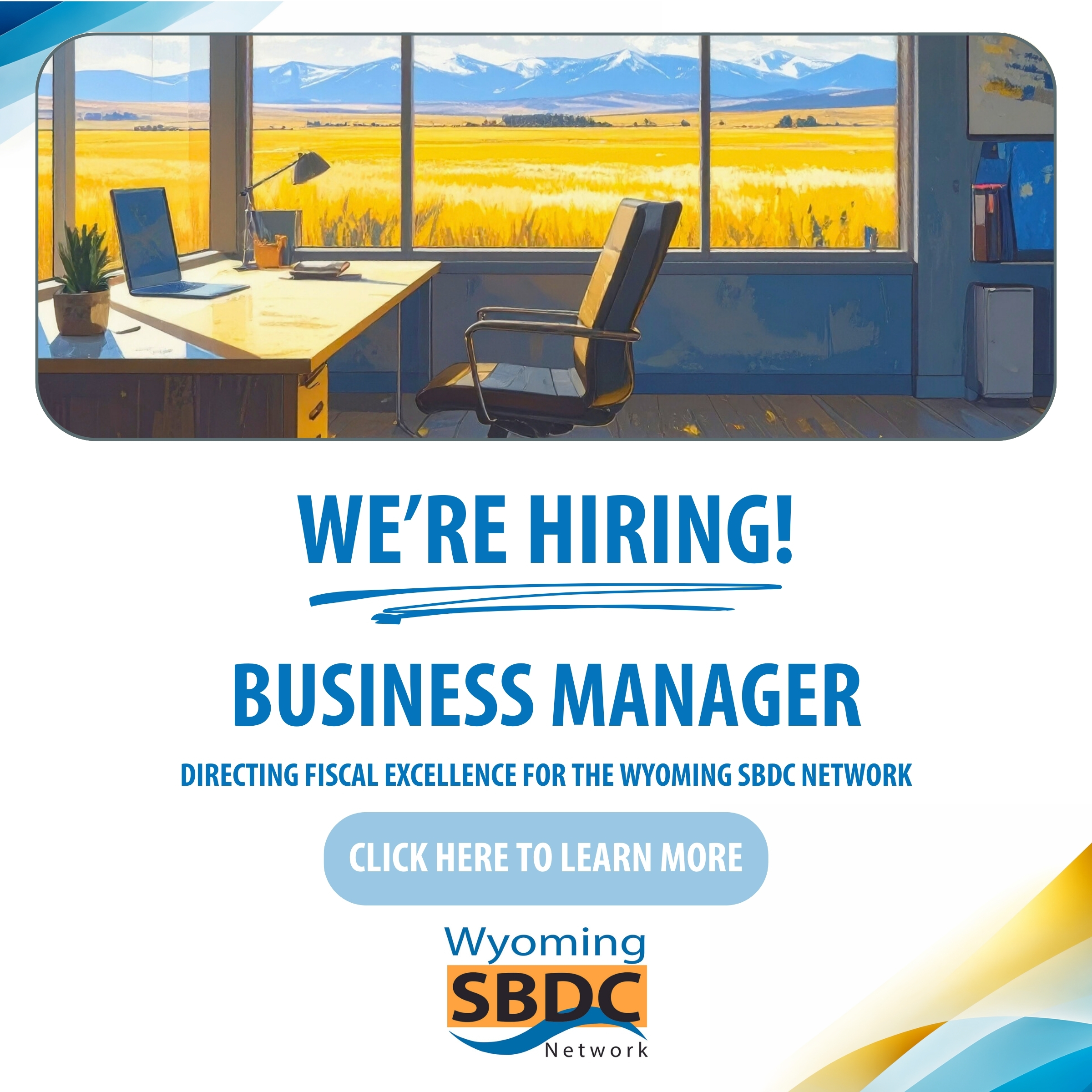 we're hiring business manager graphic