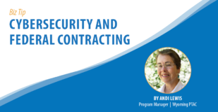 Biz Tip: Cybersecurity and Federal Contracting. By Andi Lewis, Program Manager, Wyoming PTAC.