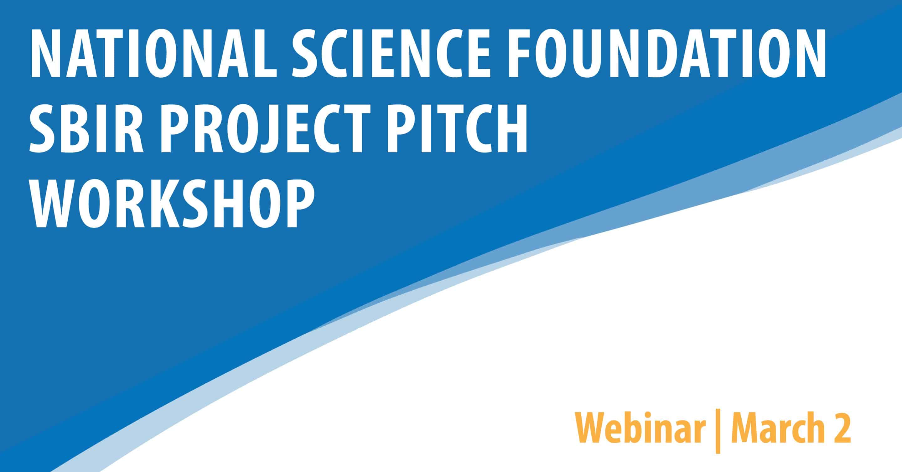 National Science Foundation SBIR Project Pitch Workshop
