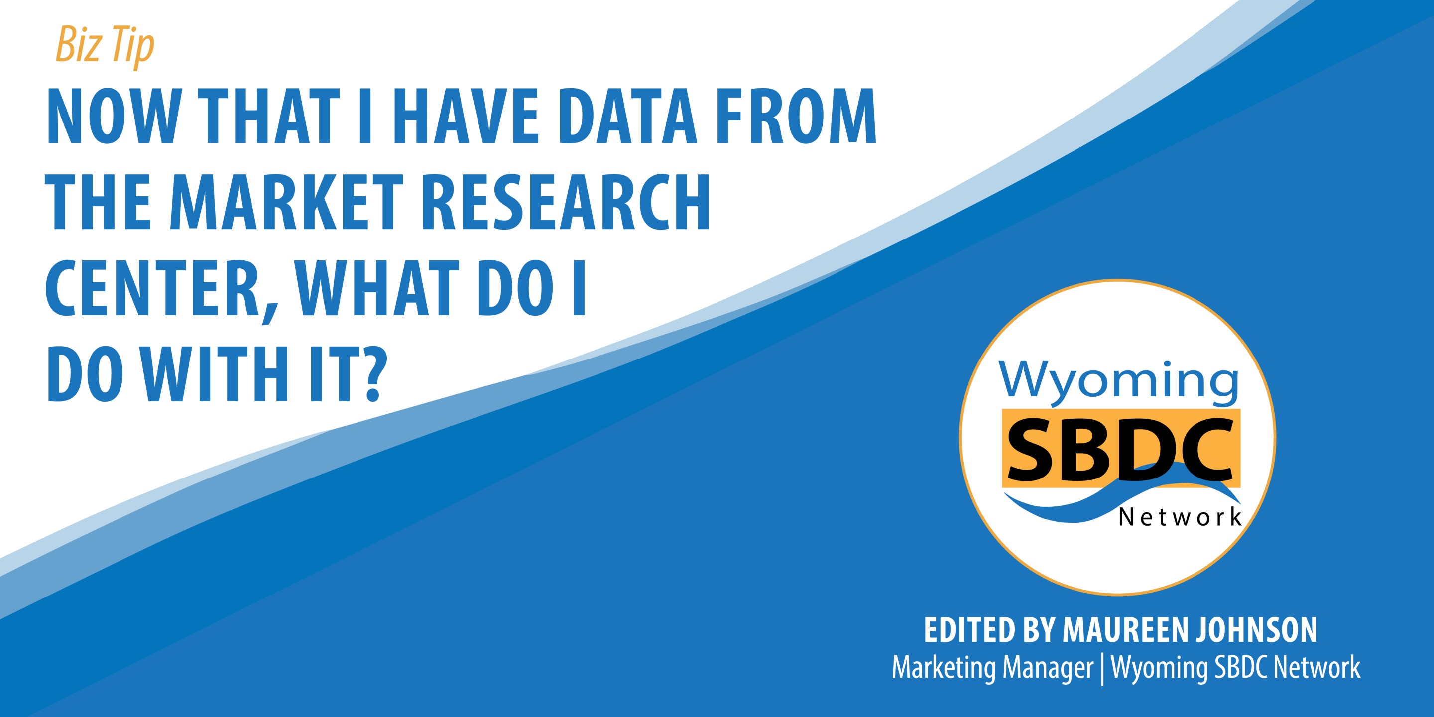 Now that I have data from the Market Research Center, what do I do with it?