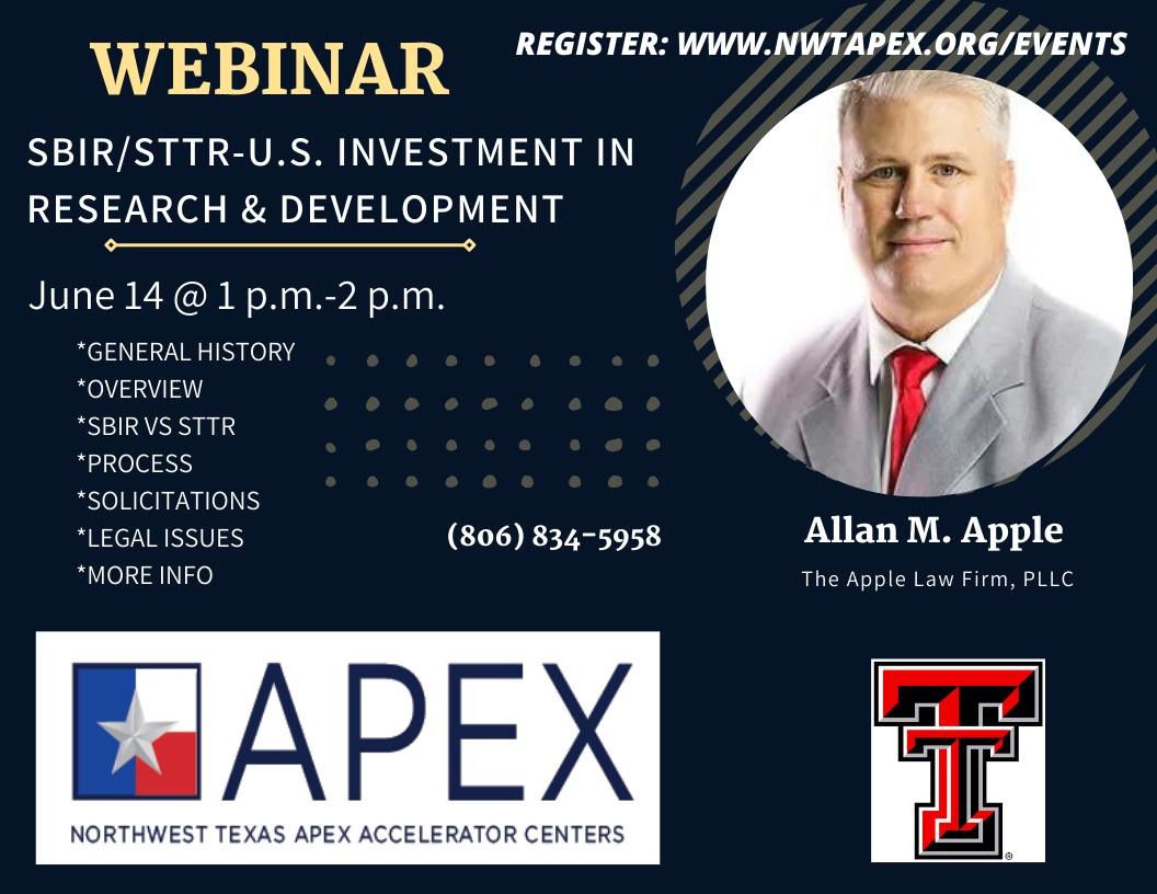 Northwest Texas APEX Accelerator: SBIR/STTR US Investment In Research and Development