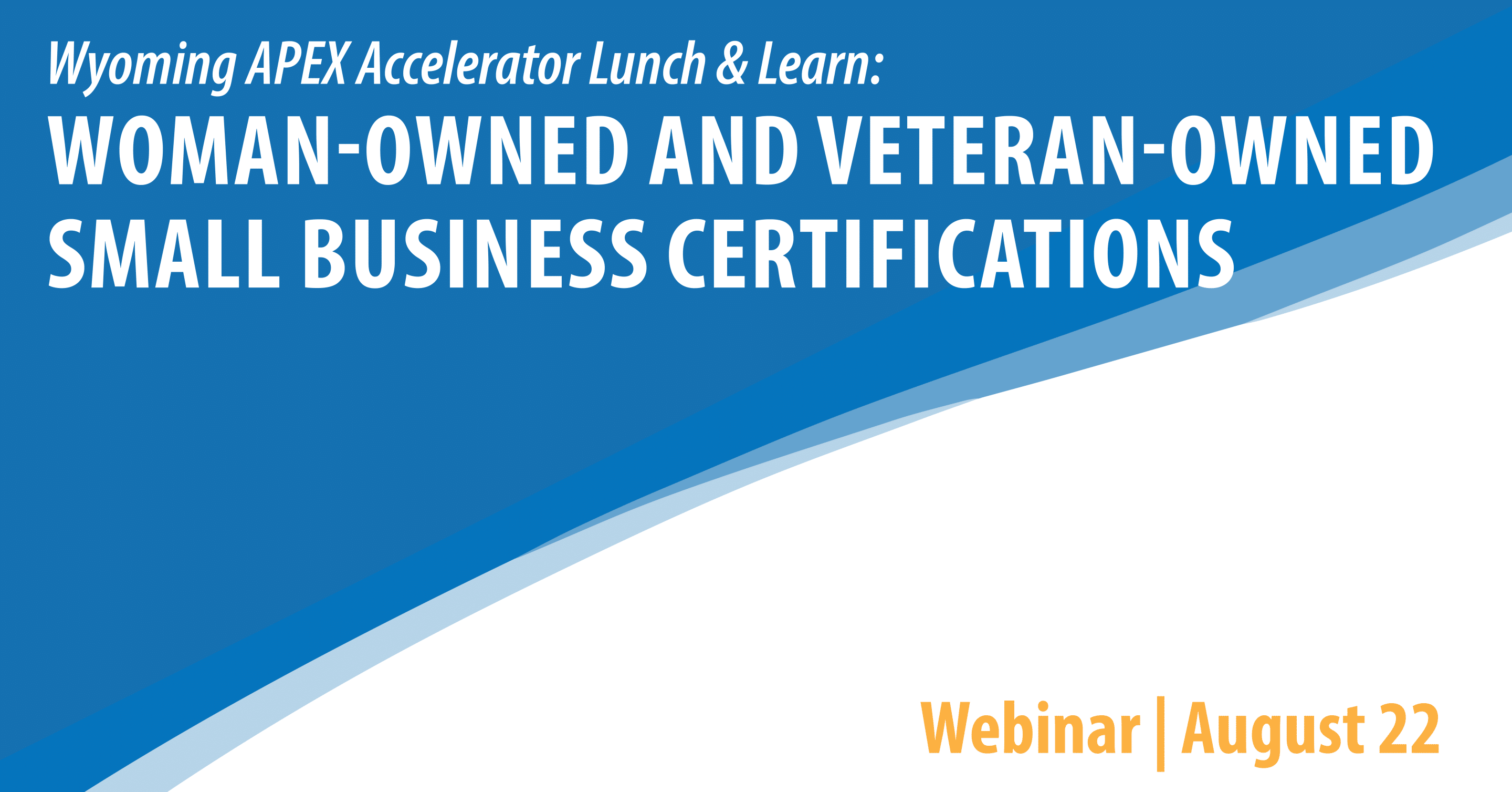 APEX Accelerator Lunch & Learn: Woman-Owned and Veteran-Owned Small Business Certifications