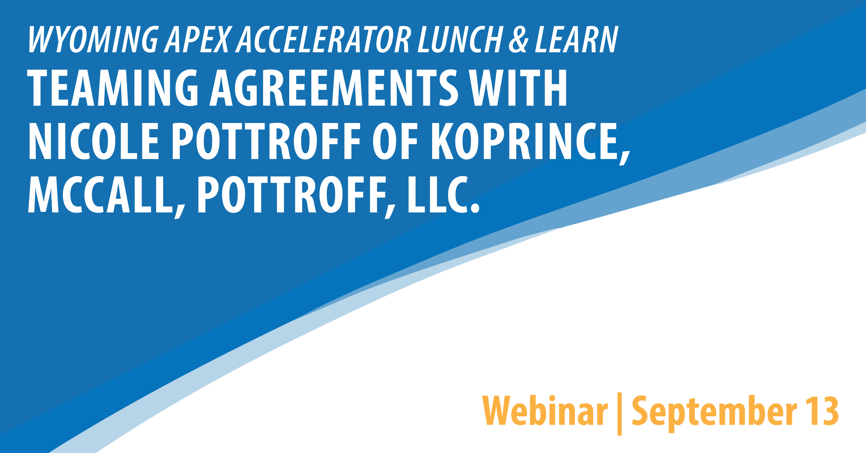 APEX Accelerator Lunch & Learn: Teaming Agreements with Nicole Pottroff of Koprince McCall Pottroff LLC